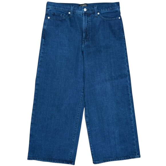 EUC Women's BANANA REPUBLIC Wide-Leg Crop Jean Dark Wash‎ | Size 31/12 - Picture 1 of 8
